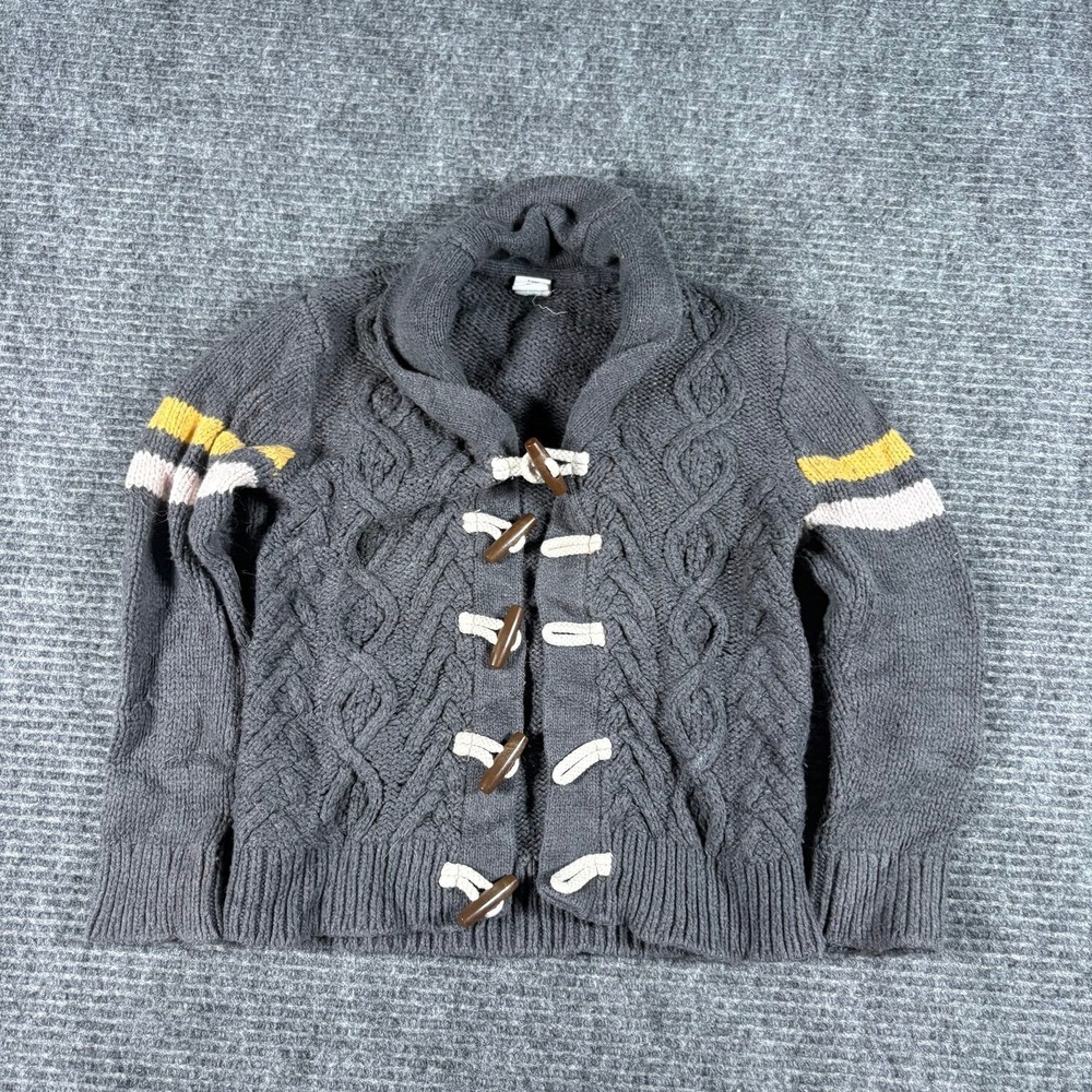 Baby Gap Cardigan Toddler 4T Gray Excellent Toggle Cable Knit Shawl Collar